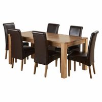 JUEGO DE COMEDOR 6 SILLAS ALEJANDRO MARRON