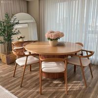 JUEGO DE COMEDOR 6 SILLAS PAULA BEIGE CLARO
