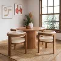 JUEGO DE COMEDOR 4 SILLAS MICAELA BEIGE CLARO