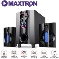 Parlante 2,1 Maxtron MAX S202 Zenith USB BT AUX Iluminación LED