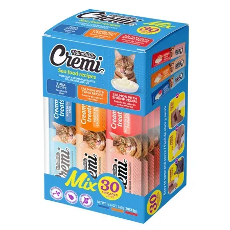 Snack para Gato Cremi Box Mix Del Mar Pack 30 Tubos Variados