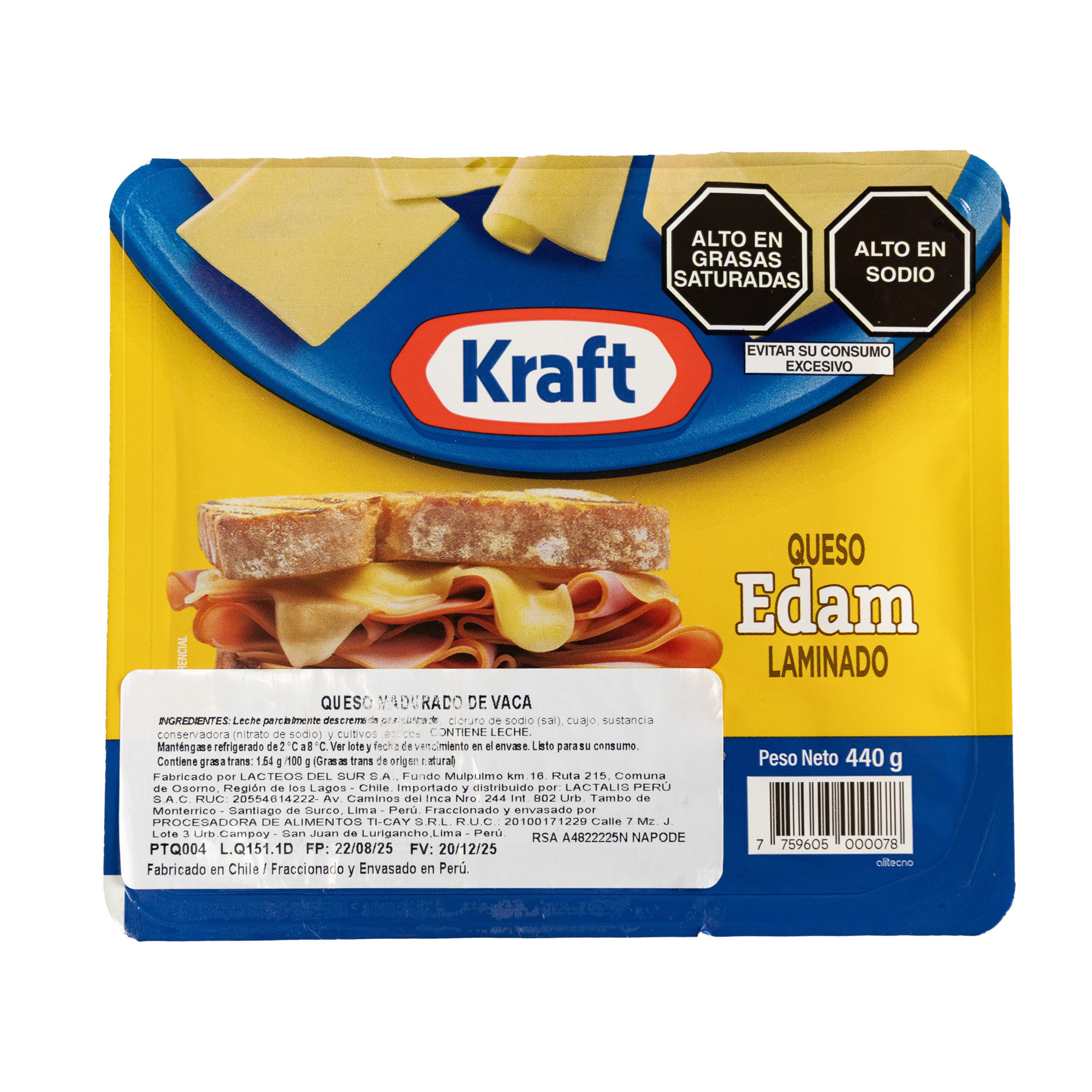 Queso Edam KRAFT Paquete 440g