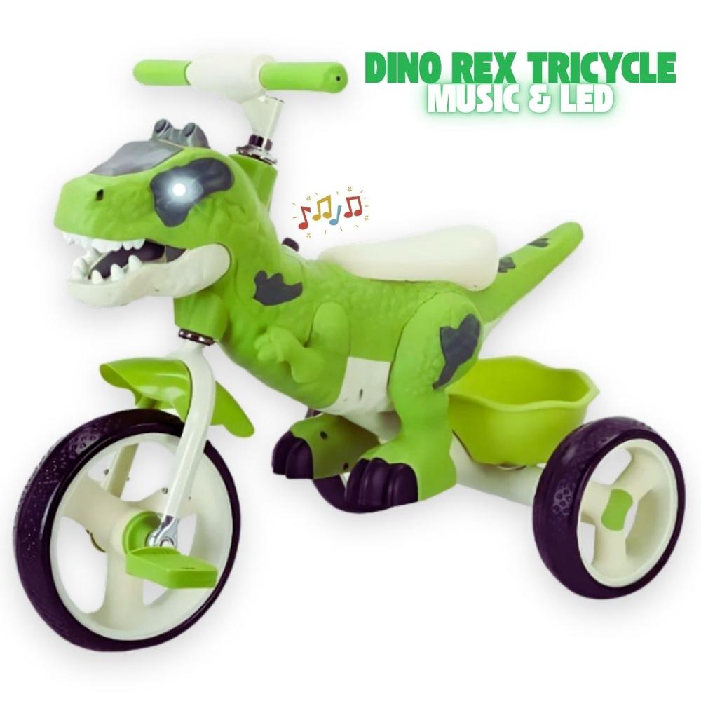 Triciclo Dinosaurio Rex Led  Musical Para Niños