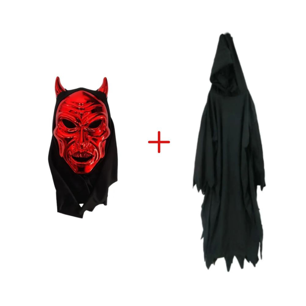 Disfraz Halloween Mascara Diablo con Tunica Talla S
