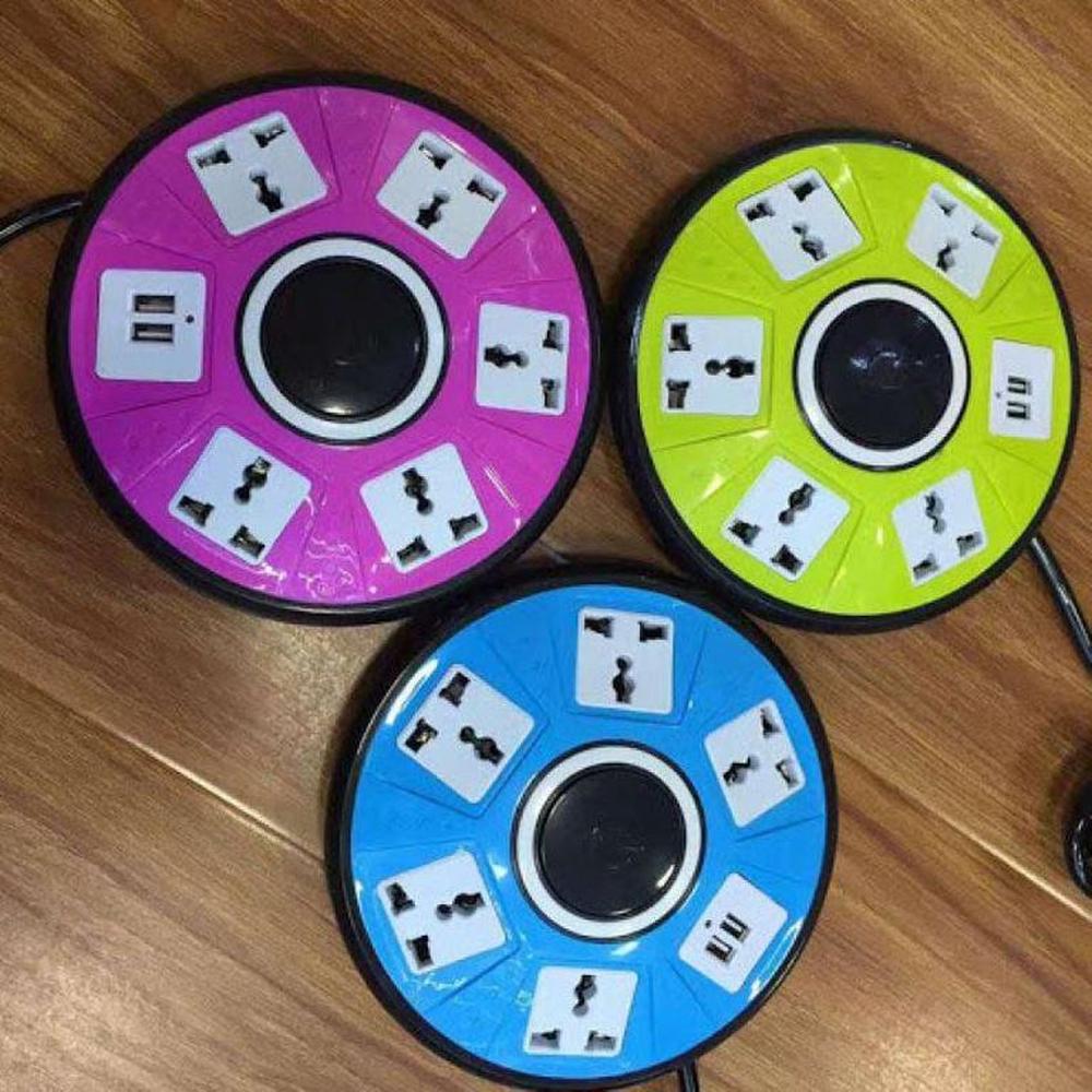 Tomacorriente, extesion multiple 5 tomas + 2 puertos usb