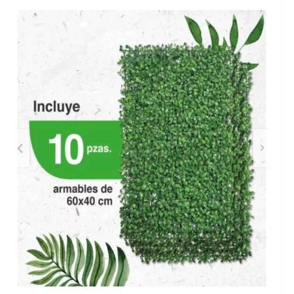 Tapete de Follaje Artificial Jardín 40x60cm Pack X 10 Unidades