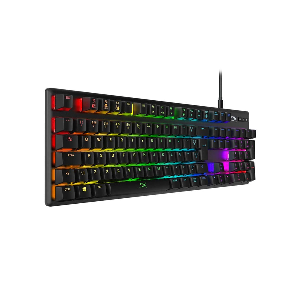 Teclado Mecánico HyperX HX Red - ABS, Iluminación RGB, Conexión USB, Ideal para Gamer, Respuesta Rá