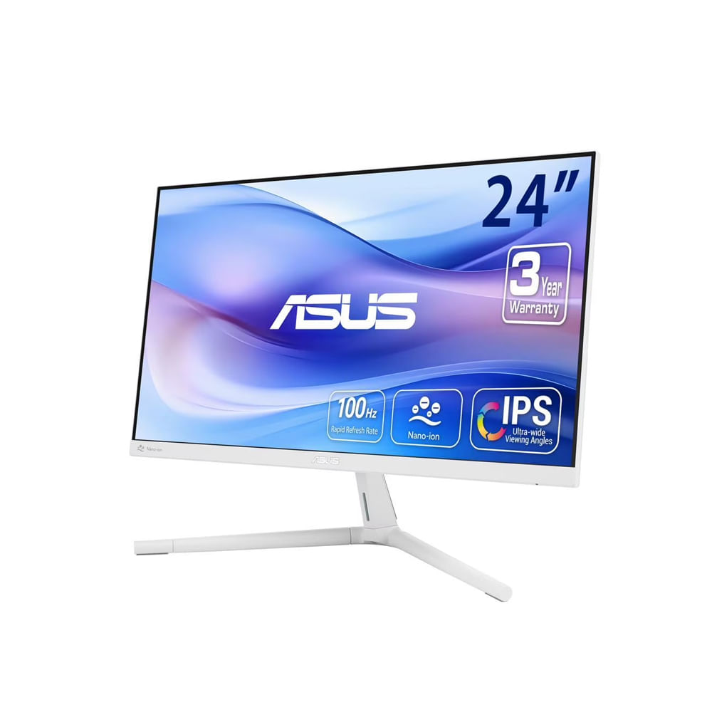 Monitor ASUS VZ24EHF-W Full HD 24"" IPS, Color Blanco, Conectividad HDMI y VGA
