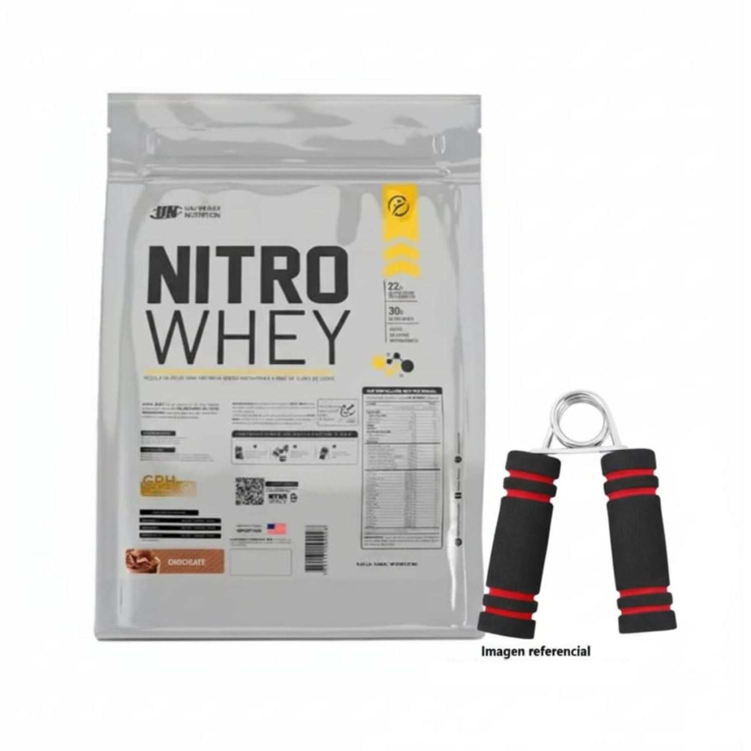 PROTEÍNA NITRO WHEY 5 KG WHEY SABOR CHOCOLATE + HAND GRIP