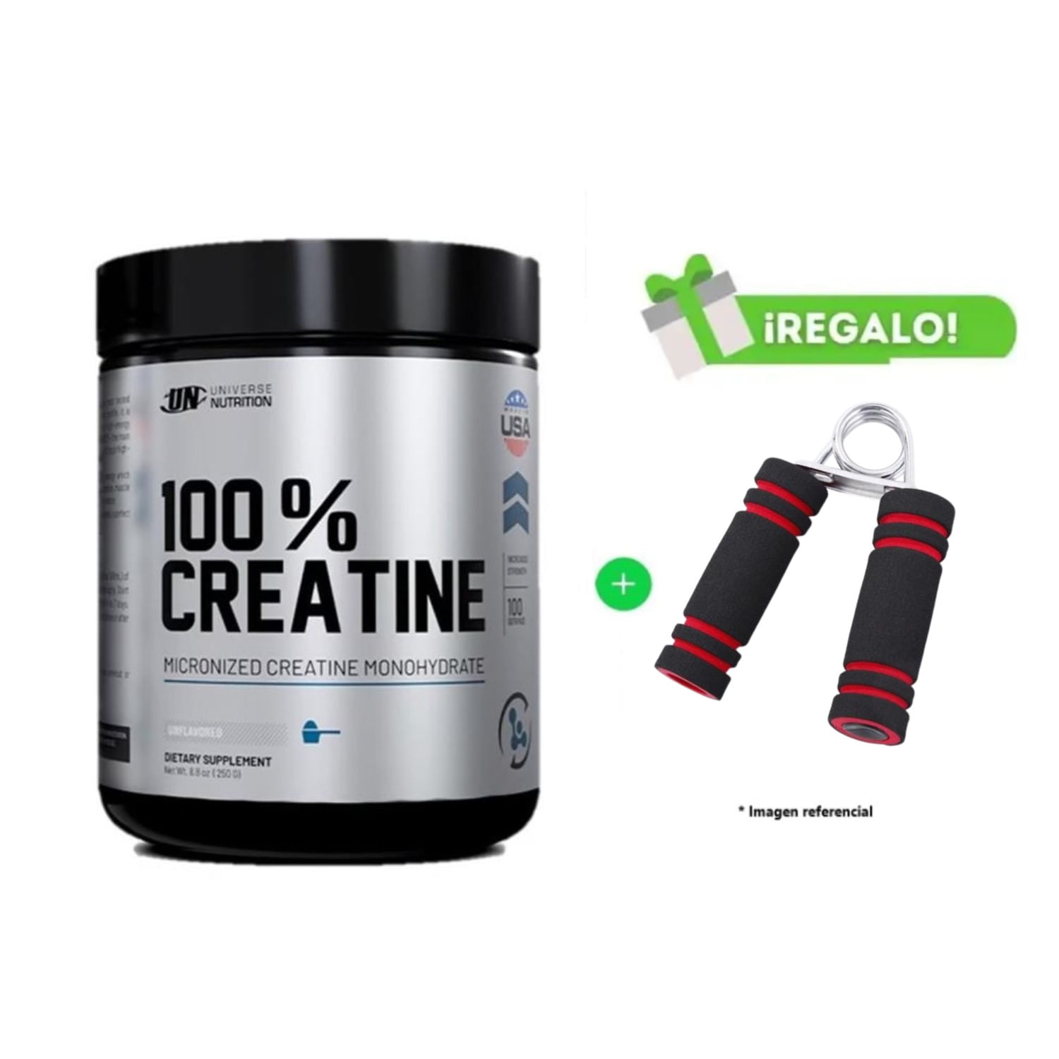 Creatina Monohidratada 100% 250g Creabolic Universe Nutrition + Hand Grip