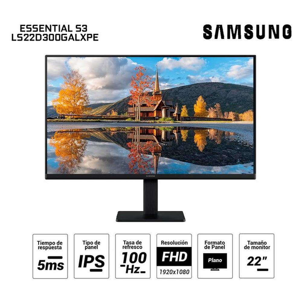 Monitor plano SAMSUNG Essential Monitor S3 22 FHD IPS100HzHDMIVGA