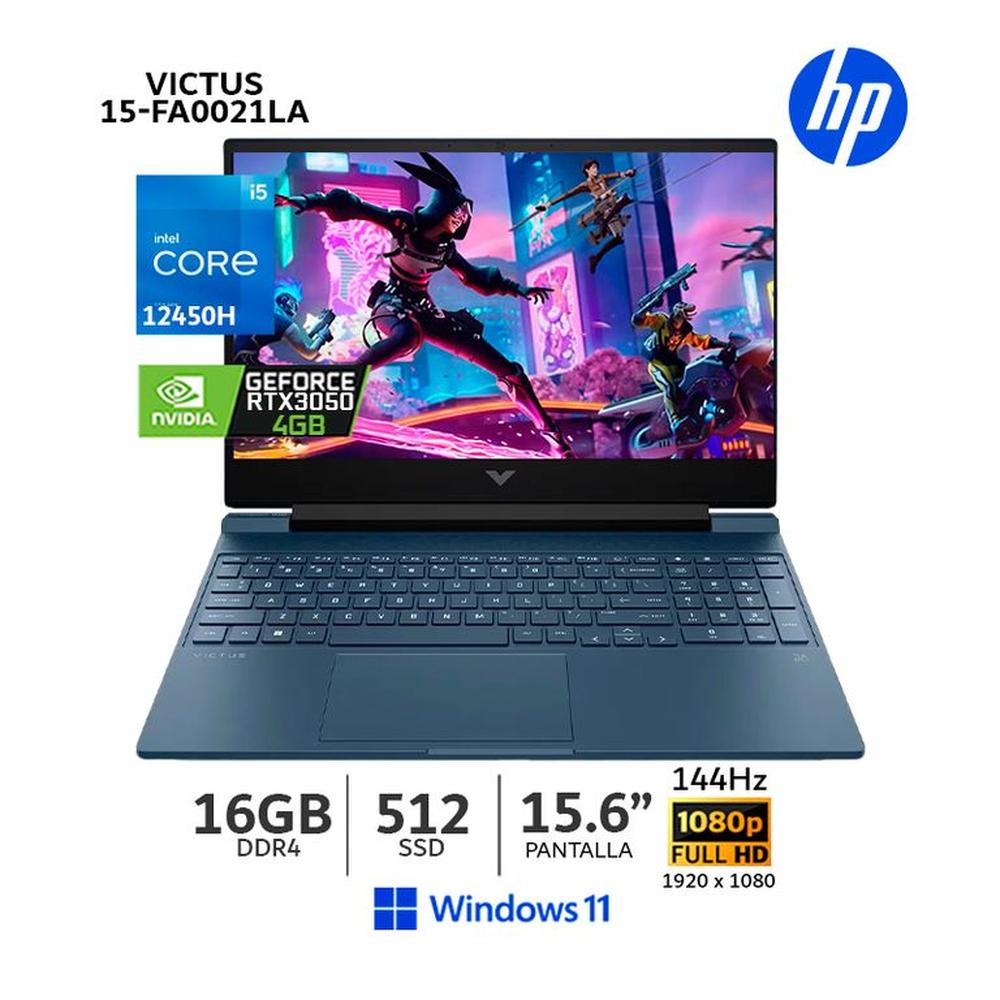 Laptop Gamer Hp Victus 15-fa0021la I5-12450H RTX3050 16GB RAM 512GB SSD 15.6 A14LCLA