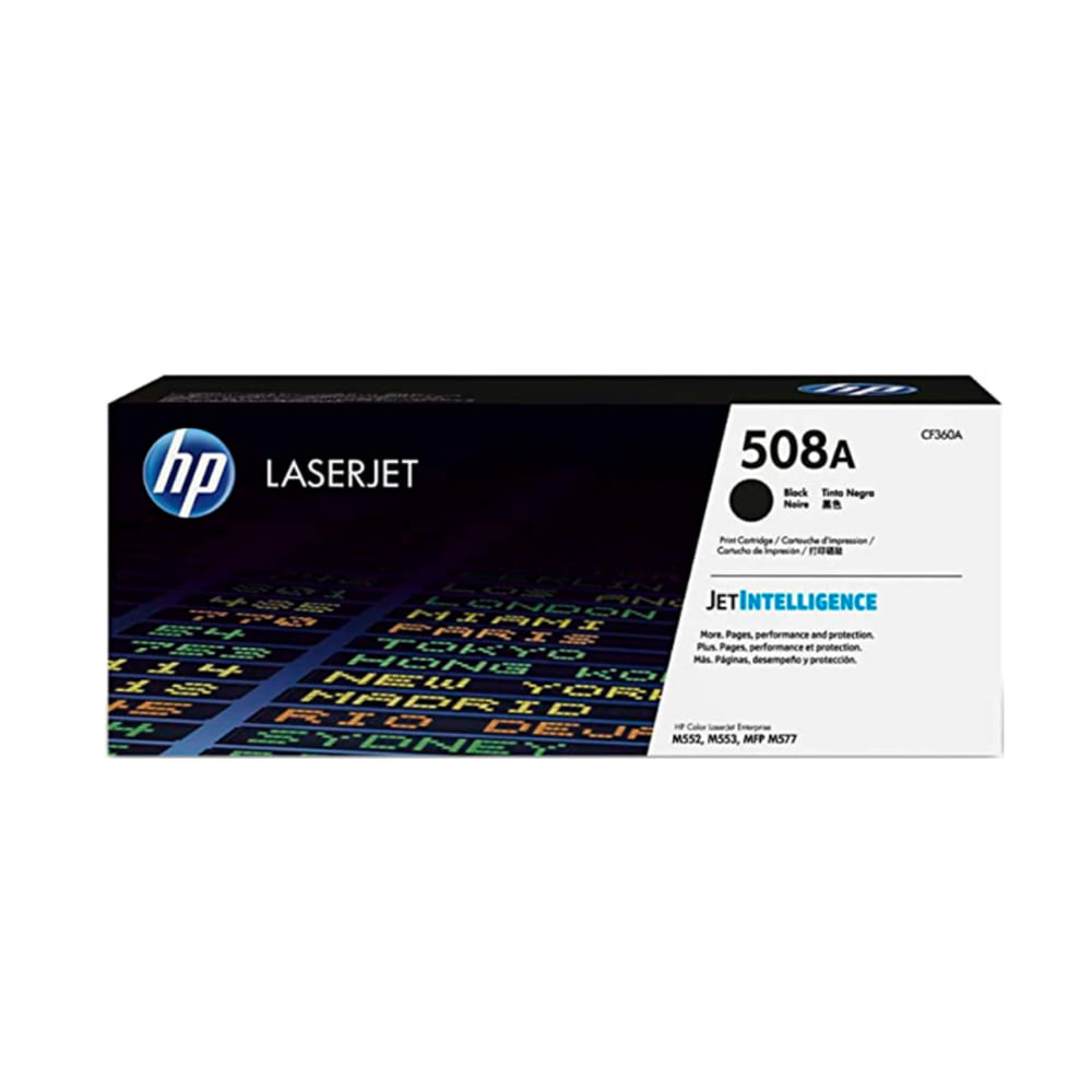 Tóner HP CF360A 508A Negro para MFP M553 - Alta Capacidad de 6,000 Paginas, Calidad Superior