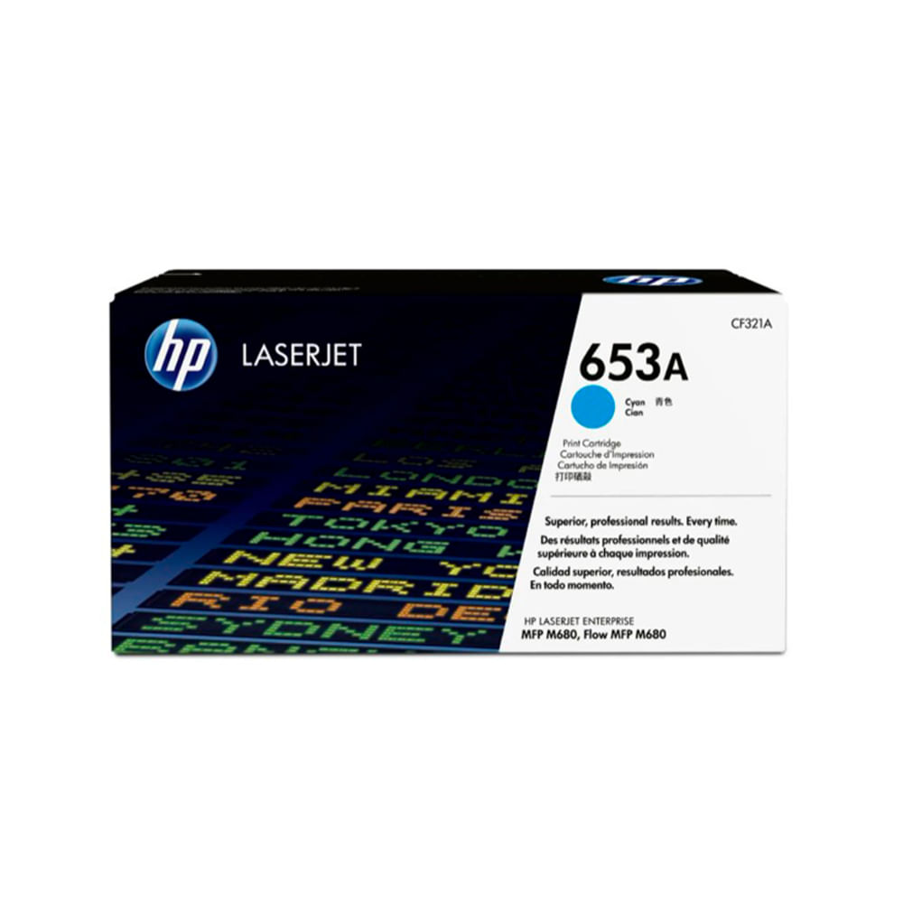 Tóner HP CF321A 653A para M680 - Cian, 16,5K de rendimiento, Ideal para Impresiones de Alta Calidad