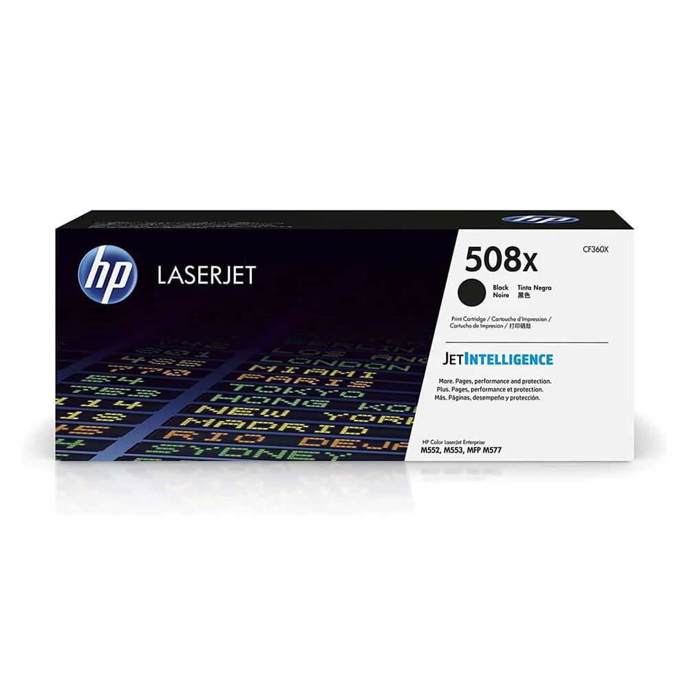 Tóner HP CF360X (508X) Negro para MFP M553 - Alta Capacidad 12.5K Páginas, Compatible y Eficiente