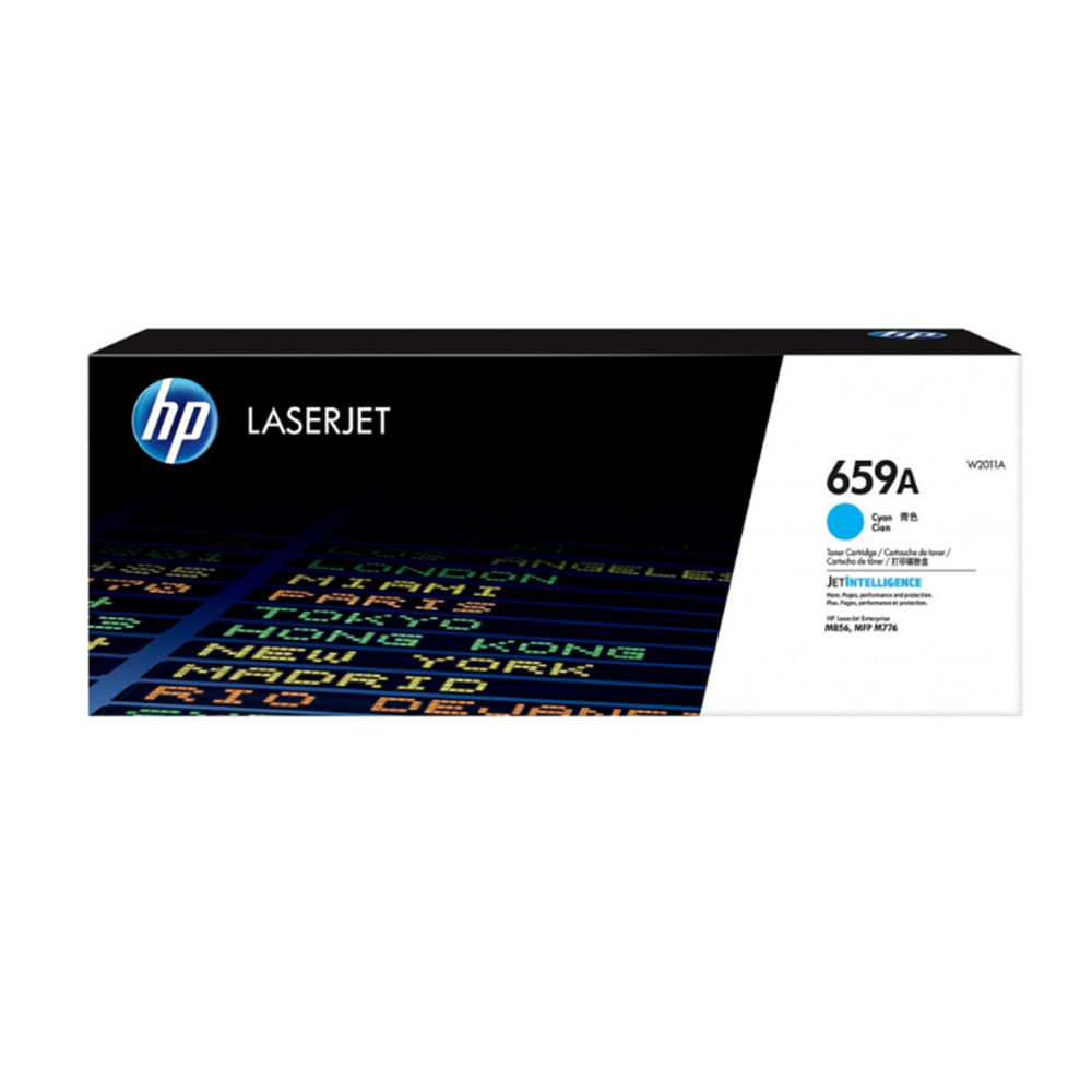 Tóner HP W2011A (659A) Cian para LaserJet M856 - 13,000 Páginas, Alta Capacidad y Calidad de Impres