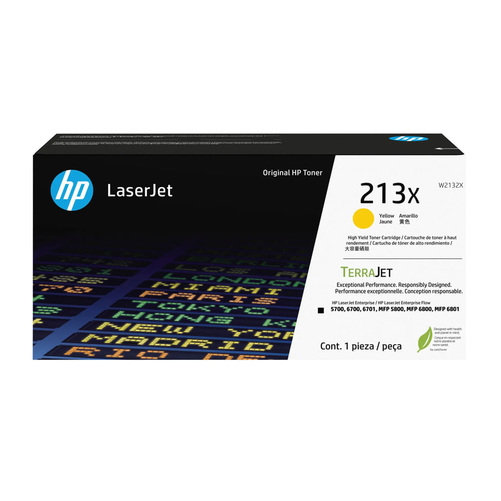 Toner HP W2132X (213X) Amarillo para LaserJet 5800 - 6,000 Páginas de Alta Calidad