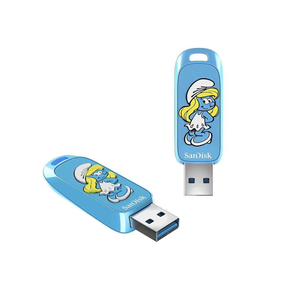 Memoria USB Sandisk SMURFS 256GB USB 3.2 Gen 1 USB 130 MBs