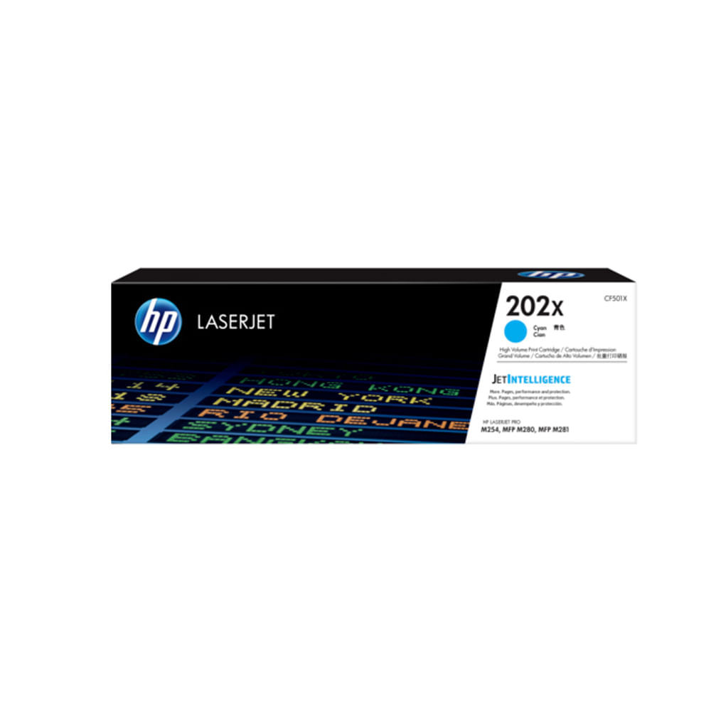 Tóner HP CF501X Cyan 202X para LaserJet Pro M254 - 2.5K Páginas de Alta Calidad y Rendimiento