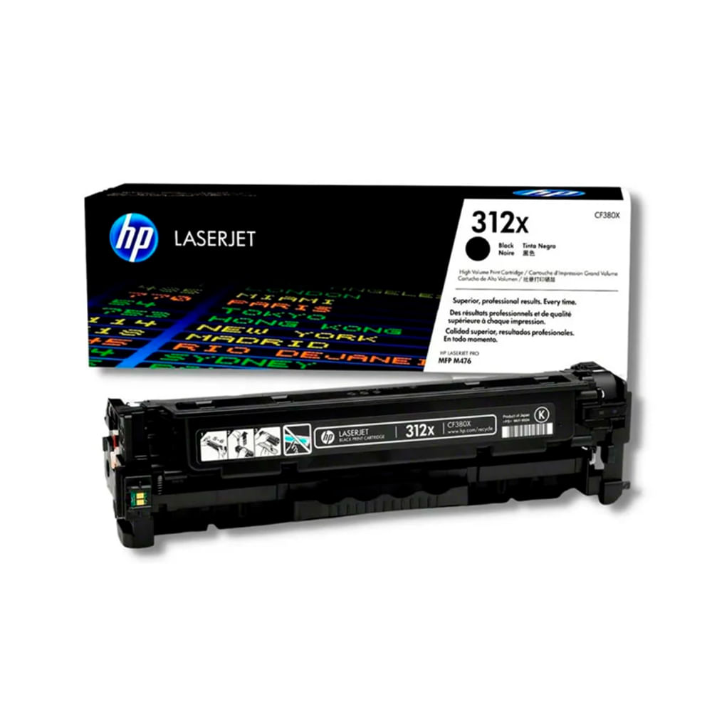 Toner HP CF380X (312X) Negro para impresora LaserJet M476 - 4.4K Páginas - Alta calidad y rendimien