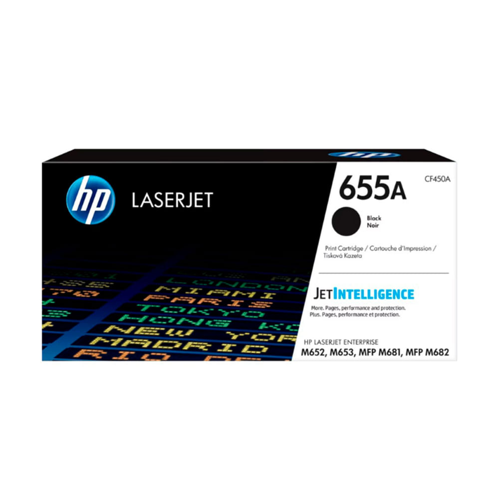 Tóner Negro HP CF450A (655A) Alta Capacidad 12.5K para Impresoras M652/M681 - Calidad Superior