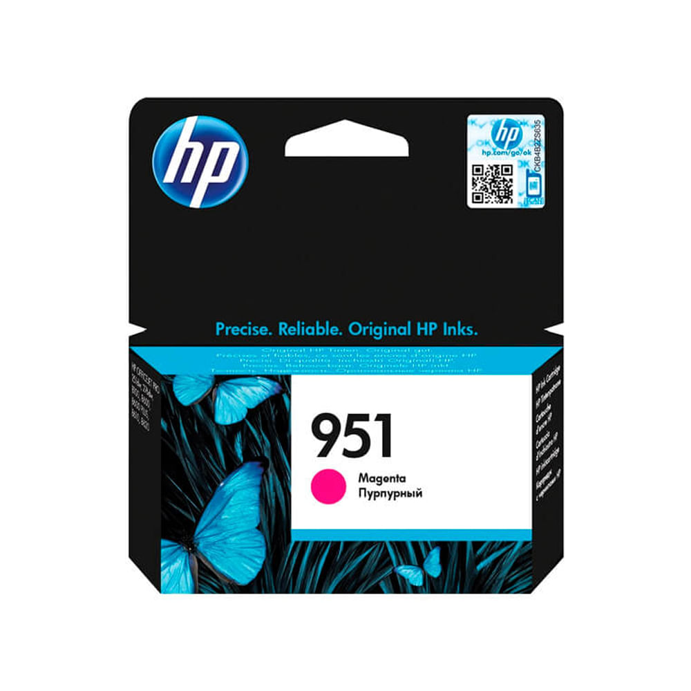 Cartucho de tinta HP 951 magenta original 8 ml para impresoras, calidad de impresión excepcional