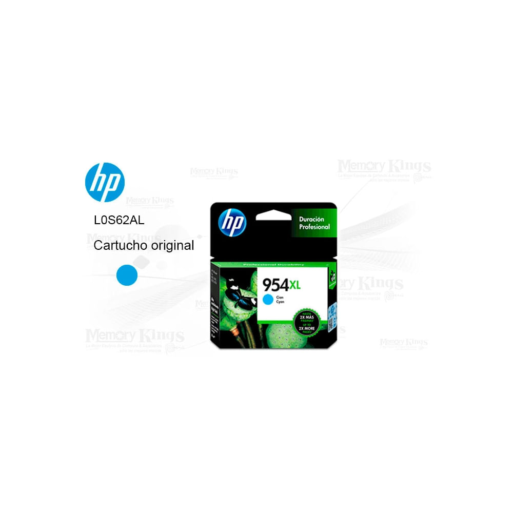 Cartucho de tinta HP 954XL Cian original - 1600 páginas de impresión de alta calidad