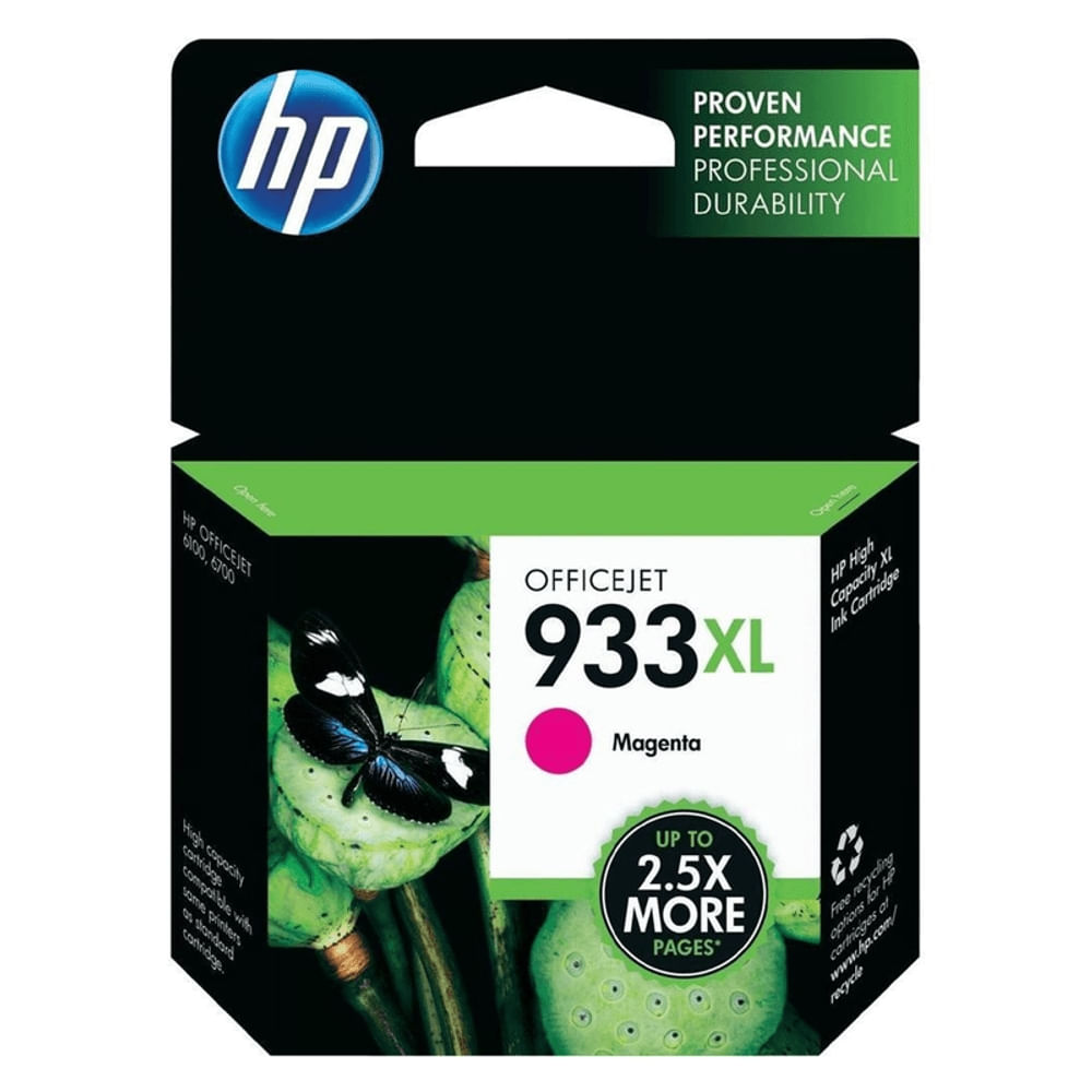 Cartucho de tinta HP 933XL magenta, 8.5 ml, alto rendimiento, compatible y original