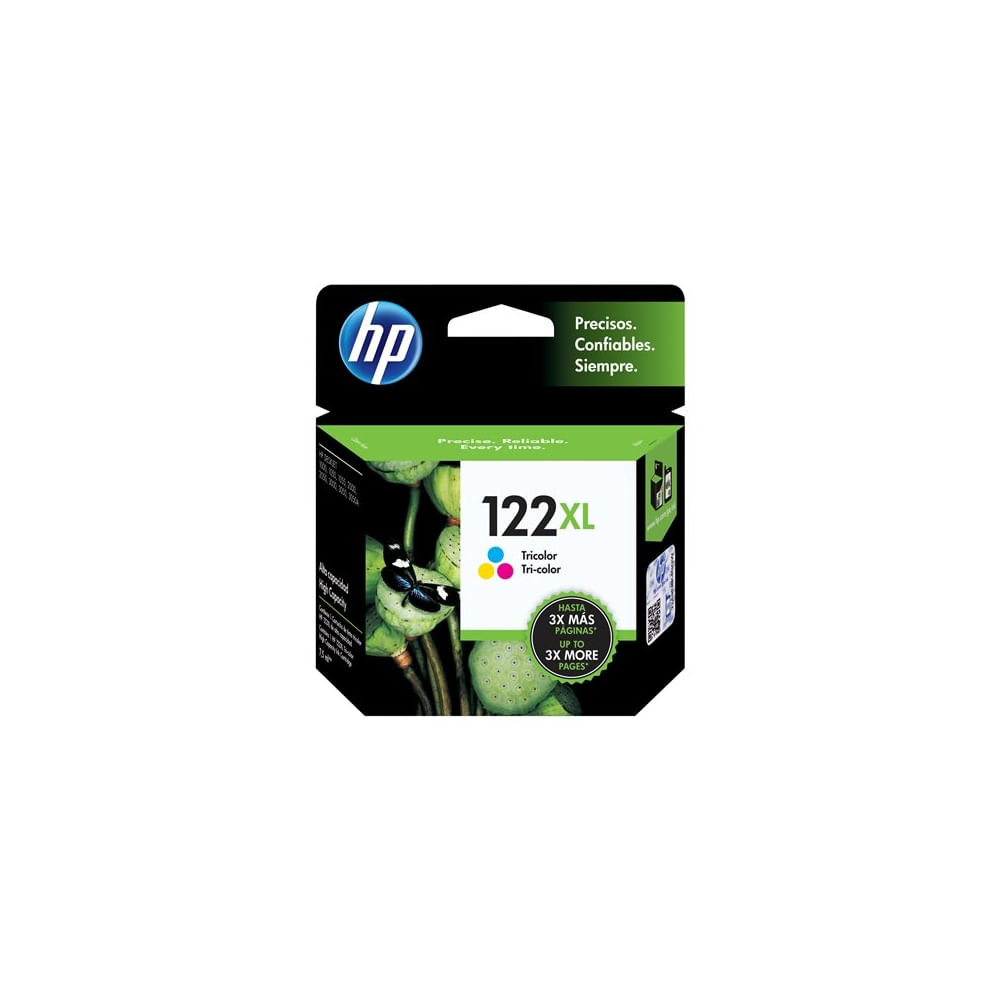 Cartuchos de tinta HP 122XL de alto rendimiento, 6 ml, cian, magenta y amarillo, originales