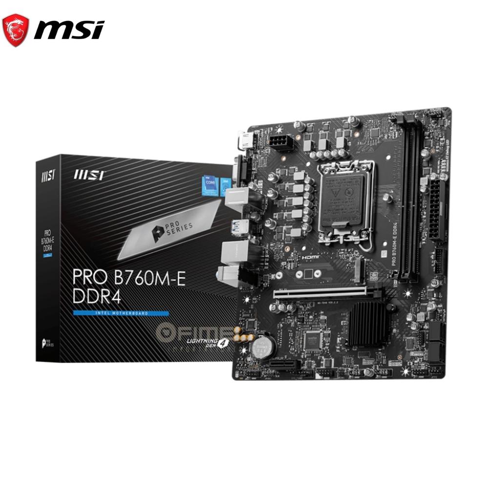 Motherboard MSI PRO PRO B760M-E DDR4-Chipset-Intel B760-LGA1700-HDMI-VGA-mATX