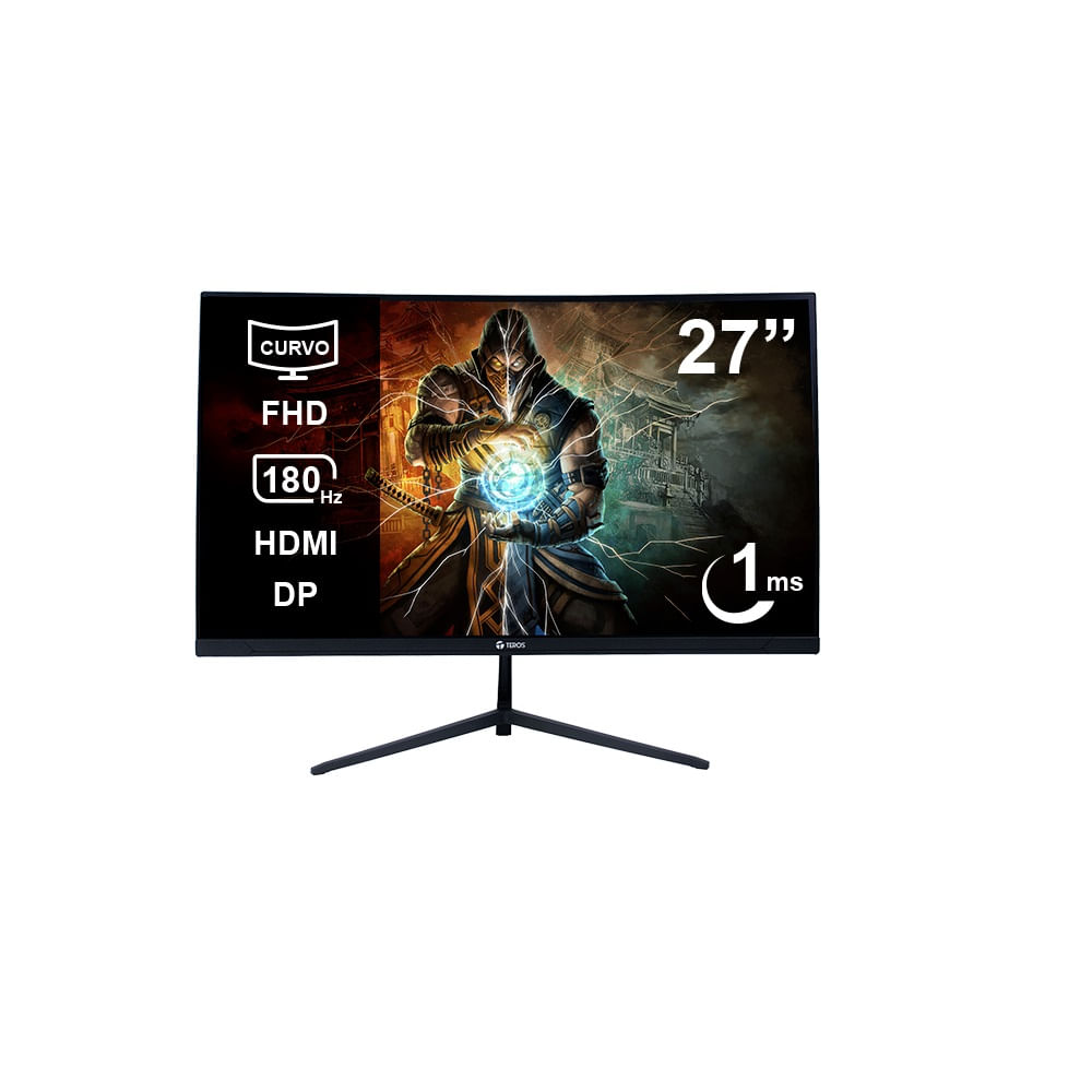 Monitor Curvo TEROS TE-2787G 27 Pulgadas FHD VA 180Hz 1ms HDMI DP Audio Out