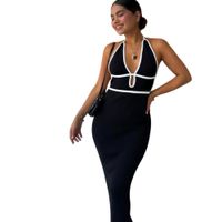 Vestido Hilo Americano Zoe Platillado 468G Ane-30 Color Negro