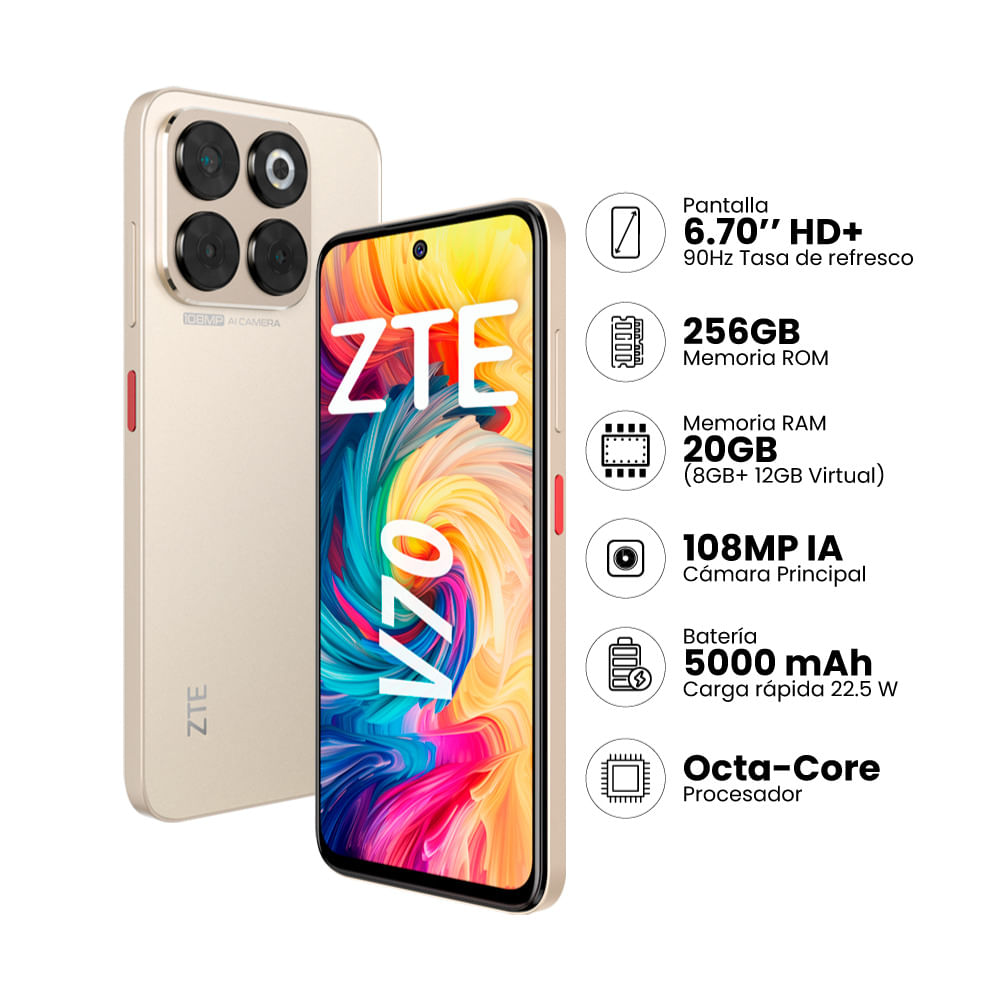 Smartphone ZTE Blade V70 8GB+256GB Dorado