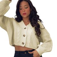 Chompa Mujer Hilo Trensa 359G-23 Color Crudo