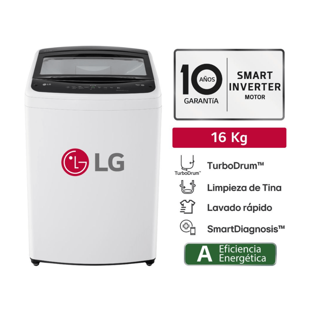 Lavadora LG WT16WVTB TurboDrum Carga Superior 16Kg Blanco