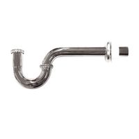 Trampa P de acero inoxidable cromado de 1 1/4"" con coleta larga Metusa