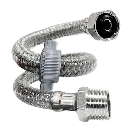 Tubo de Abasto Aluminio Metusa Reforzado PVC 1/2''x1/2''x40cm Plata