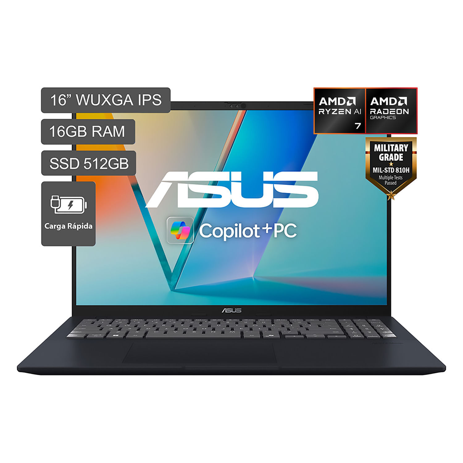 Laptop ASUS Vivobook 16 AMD Ryzen AI 7 350 16"" 512GB SSD 16GB RAM M1607KA-MB050W