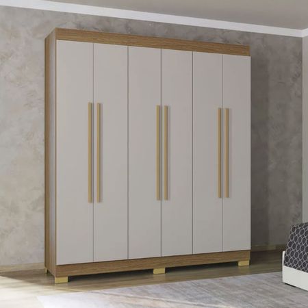 Ropero Moura 6 Puertas Damasco - Offwhite