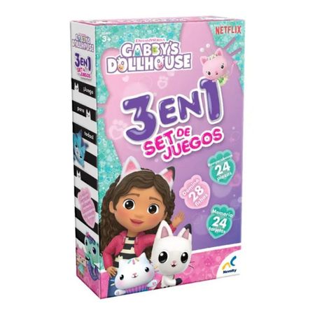 Set Juego De Mesa Gabbys Dollhouse 3 En 1