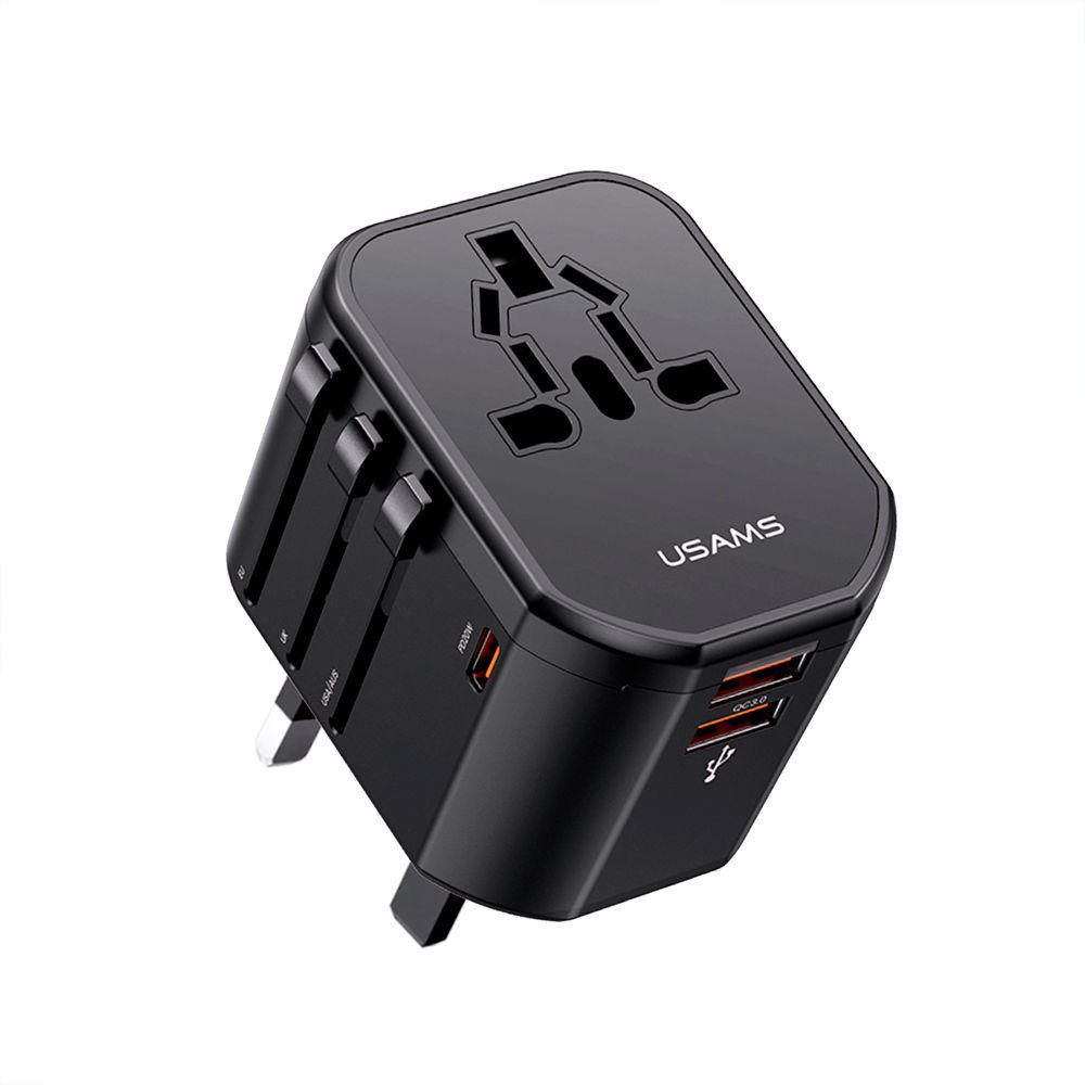 Adaptador Universal Usams USCC179 USB Dual + Type-C 20W Negro