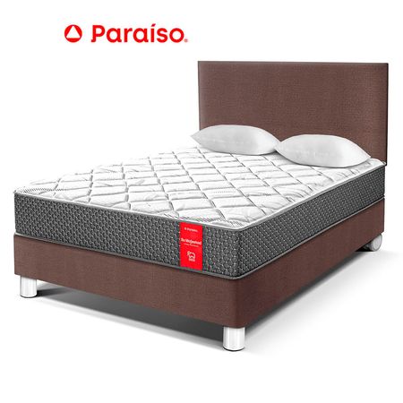 Juego de Dormitorio Paraíso Su Majestad 2 Plazas Chocolate + 2 almohadas + protector
