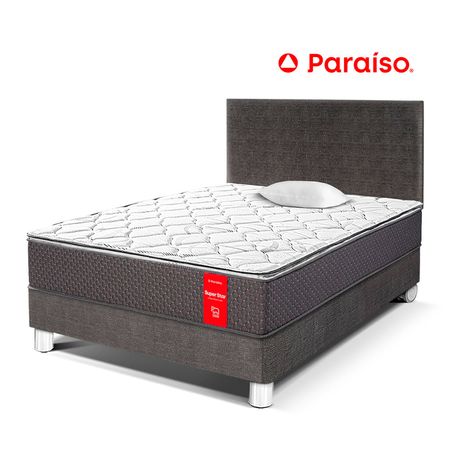 Juego de Dormitorio Paraíso Super Star 1.5 Plazas Acero + 1 almohada + protector