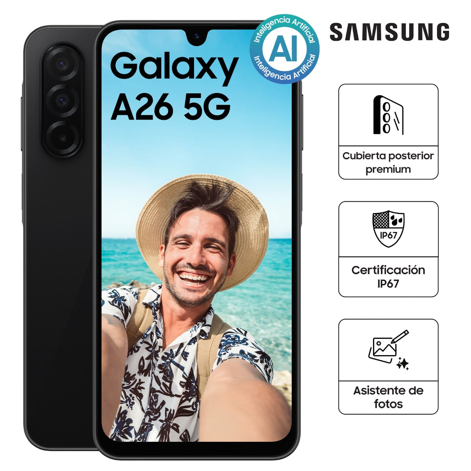Celular Samsung A26 SM-A266MZKALTP 6GB RAM 128GB 6.7"" Negro