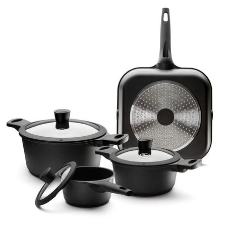 Juego de Ollas Majestic Antiadherente Aluminio 7 Piezas