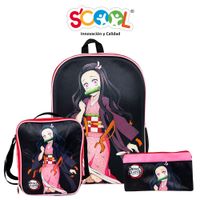 Pack Mochila + Lonchera + Cartuchera Scool Demon Slayer