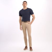 Pantalón Con Correa Slim Fit Beige Malabar Hombre