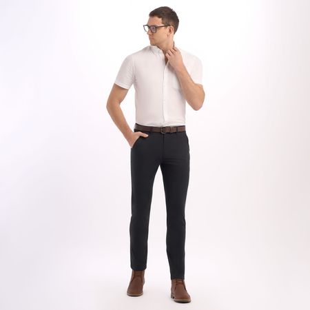 Pantalón Con Correa Slim Fit Negro Malabar Hombre Talla 32