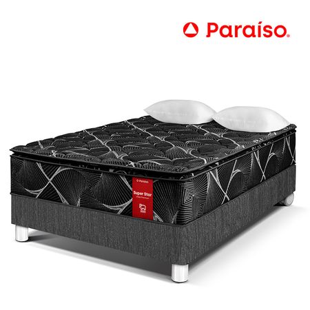 Cama Super Star Negro 2 Plazas Charcoal