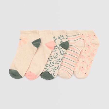 Medias Hypnotic Pack X5 Talonera Print Melón Talla Única